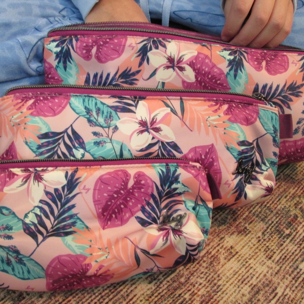 Lug Schooner Cosmetic Bag Set - Pink and Purple